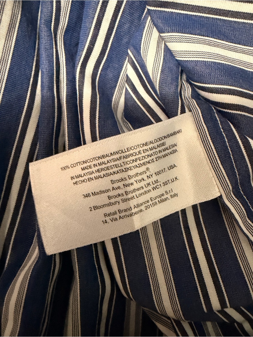 Brooks Brothers Navy/White Striped Button Front dress with pleats - Size 12 - Picture 5 of 8